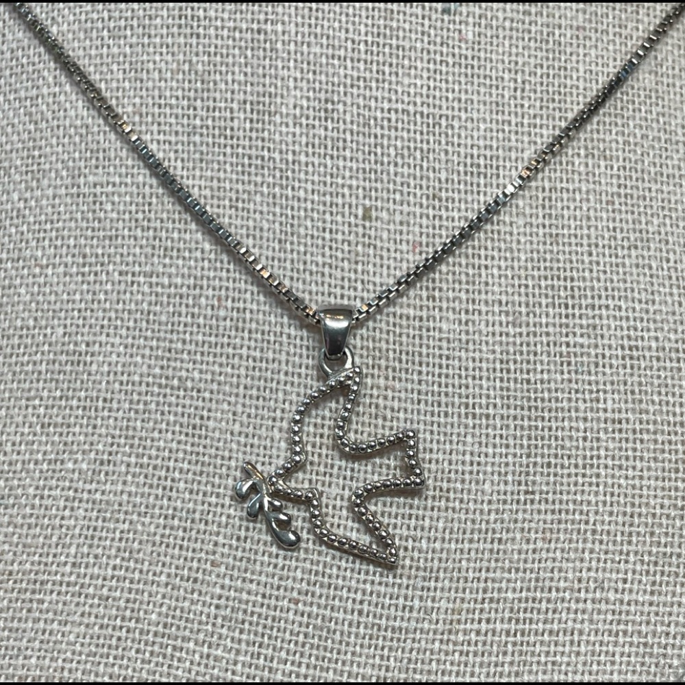 Silpada  silver Dove with Olive Branch necklace